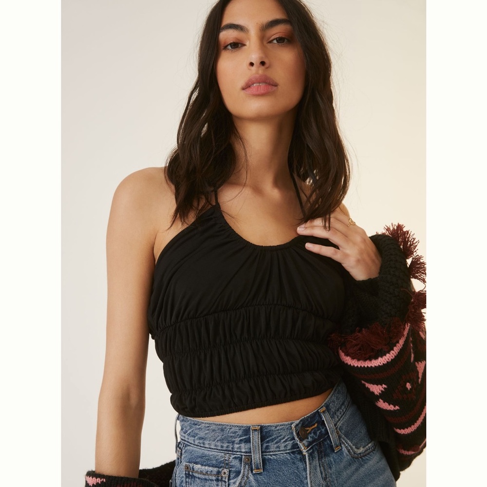 Anthropologie Ruched Halter Tank